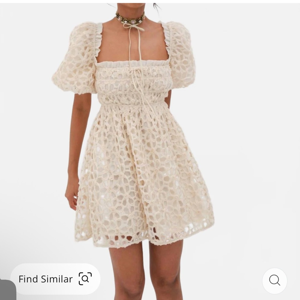 For Love And Lemons Cream Lace Mini Dress